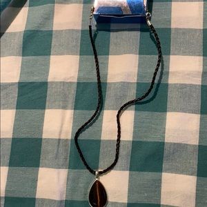 Avon braided leather like pendant necklace